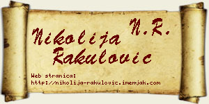 Nikolija Rakulović vizit kartica